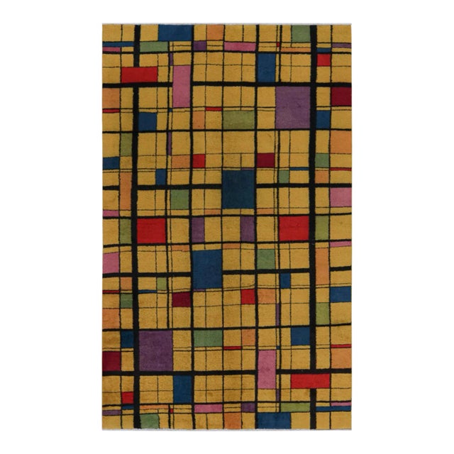 1960s Vintage Zeki Muren Art Deco Rug With Geometric Patterns For Sale