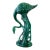 Vintage Emerald Green Ceramic Flamingo For Sale