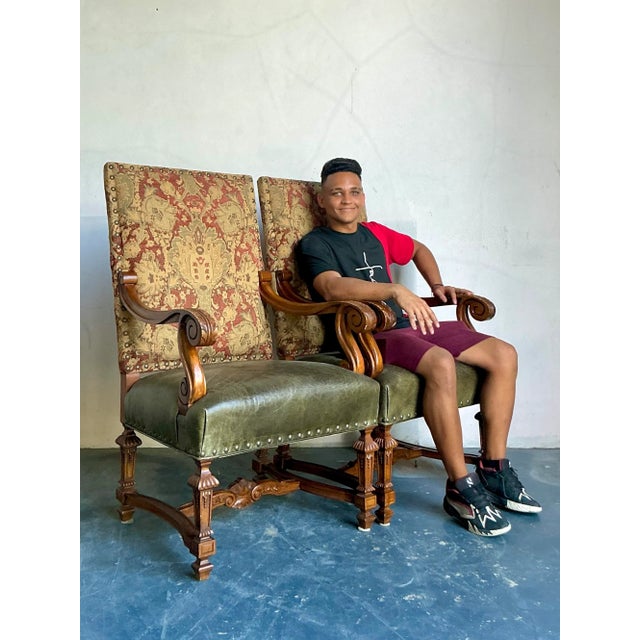 Vintage Boho Lillian August Throne Chairs - A Pair For Sale - Image 9 of 11