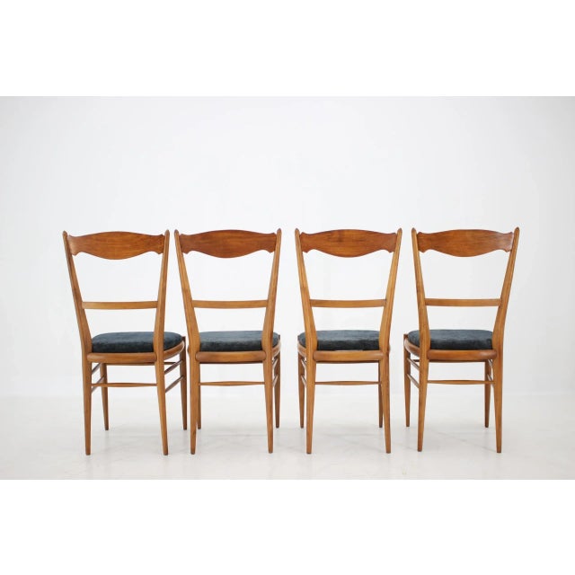 Italian Beech Dining Chairs, 1960s, Set of 4 For Sale - Image 6 of 8