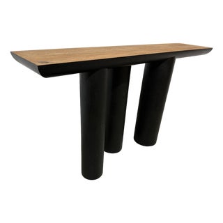Crate & Barrel Bomen Console Table, Flakey Oak Wood For Sale