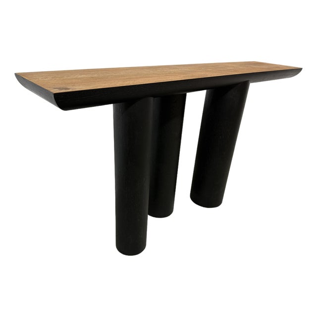 Crate & Barrel Bomen Console Table, Flakey Oak Wood For Sale