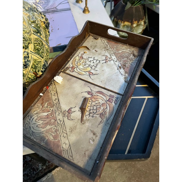 Up for consideration is a beautiful wooden and tile Italian style decorative tray. This would look lovely in your home and...