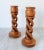 Mid-Century Modern Pair of Hand Carved Wood Open Barely Twist Candlesticks For Sale - Image 3 of 6