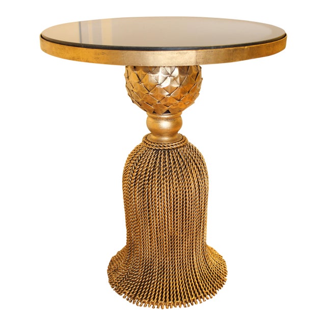 Gold Tassel Ebony Side Table Chairish