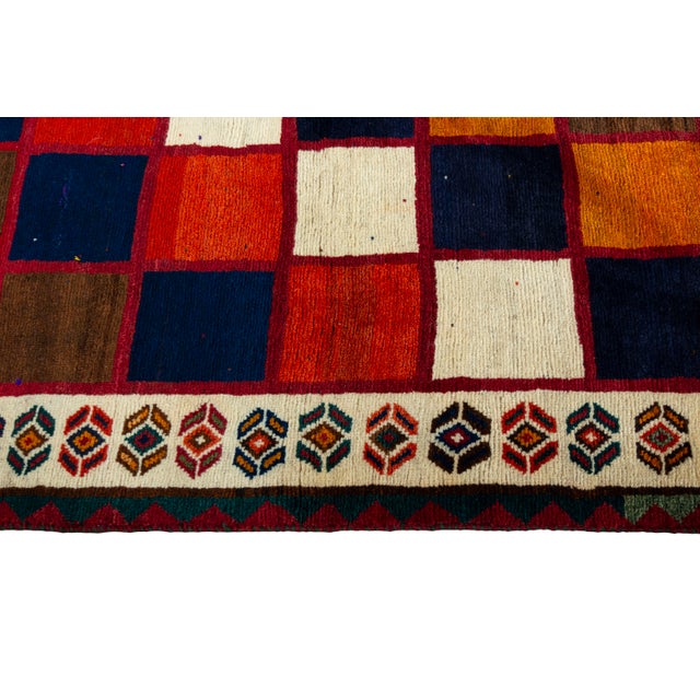 Hand-Knotted Gabbeh Rug in Wool For Sale - Image 6 of 10