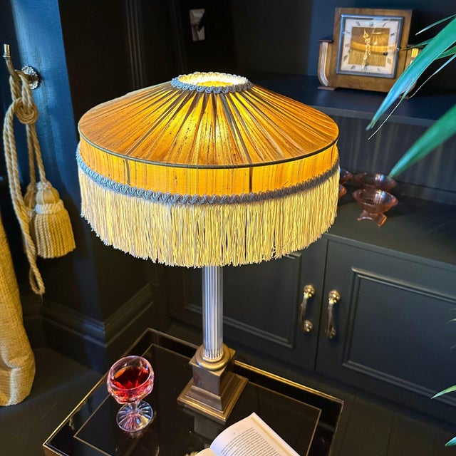 The Peggy Gold Silk Fringed Lampshade - Medium For Sale - Image 4 of 6