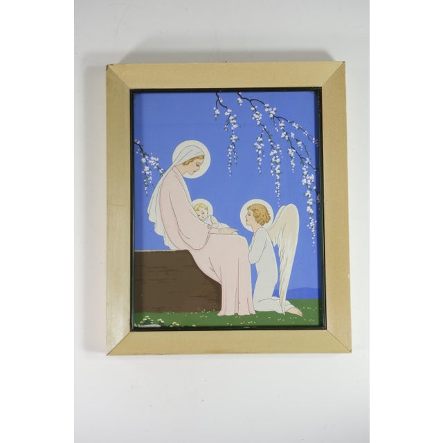 Giovanni Meschini, Madonna and Child, 1920s, Pochoir Print For Sale - Image 8 of 8