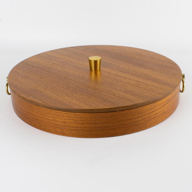 This exceptional Mid‑Century Scandinavian teak serving tray and lidded box was crafted in Denmark circa 1960. Its softly...