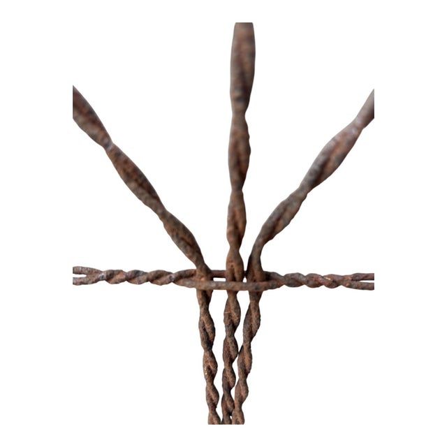 Antique Early 20th Century Ornamental Iron Garden Gate With Original Rust Patina – Terre Haute, Indiana For Sale In Indianapolis - Image 6 of 12