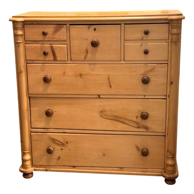 19th Century English Pine Chest of Drawers For Sale