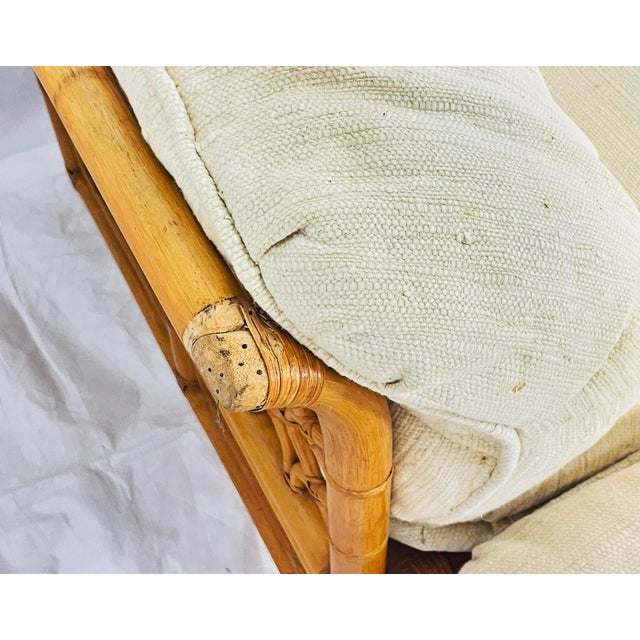 Vintage 6-Piece Bamboo Modular Sofa, Cream Upholstery, 1970s For Sale - Image 15 of 18