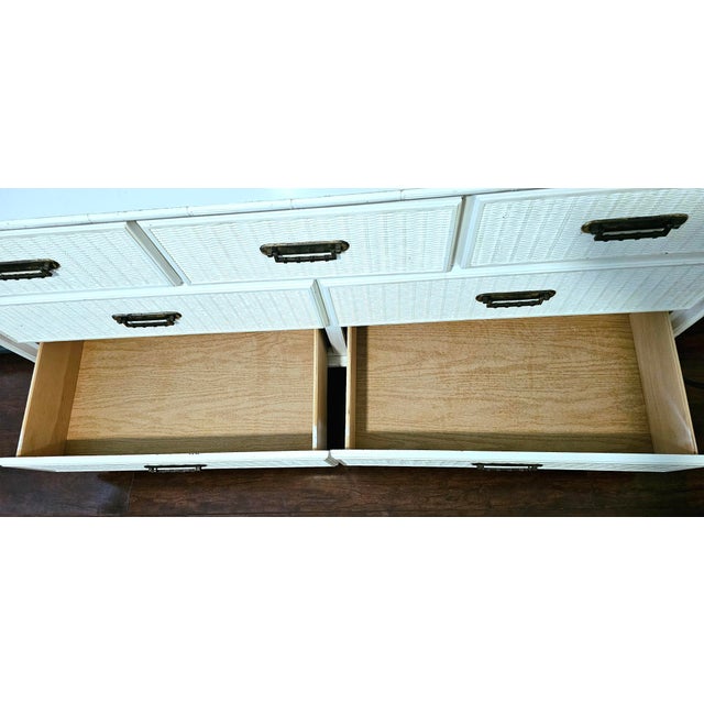 Vintage 1970s Boho Faux Bamboo Dresser With 2 Matching Mirrors For Sale - Image 15 of 16
