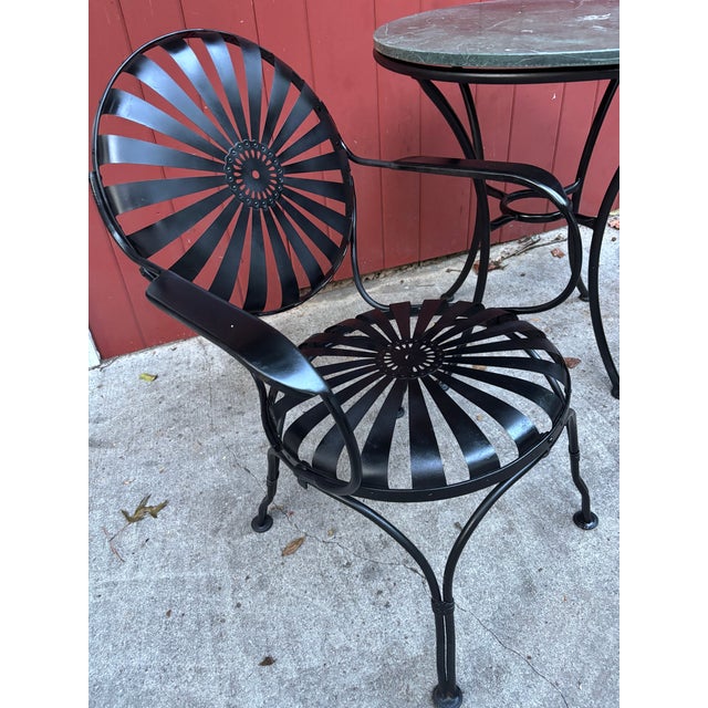 Mediterranean Mid 20th Century Francois Carre Garden Dining Chairs - A Pair For Sale - Image 3 of 12