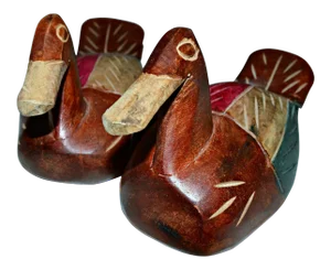 Carved Wooden Decoys - A Pair