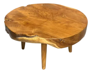 Andrianna Shamaris Mid Century Style Teak Wood Round Coffee Table