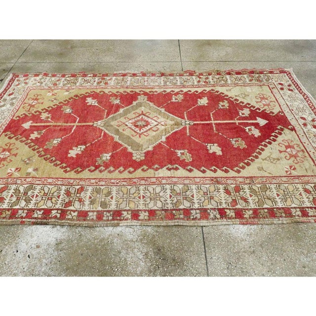 Textile Galerie Shabab Collection Mid-20th Century Handmade Turkish Oushak Accent Rug For Sale - Image 7 of 10