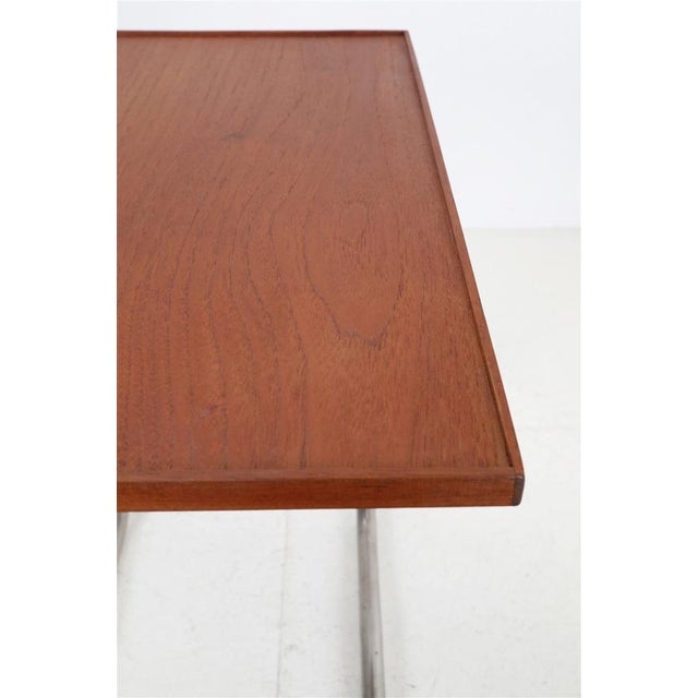 Mid-Century Danish Adjustable Teak and Tube Steel Side Table, 1960s For Sale - Image 10 of 14