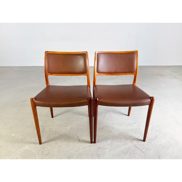 We are offering a beautiful set of two Niels Otto Møller chairs from the 1960s for sale. The design is the Model 80, made...