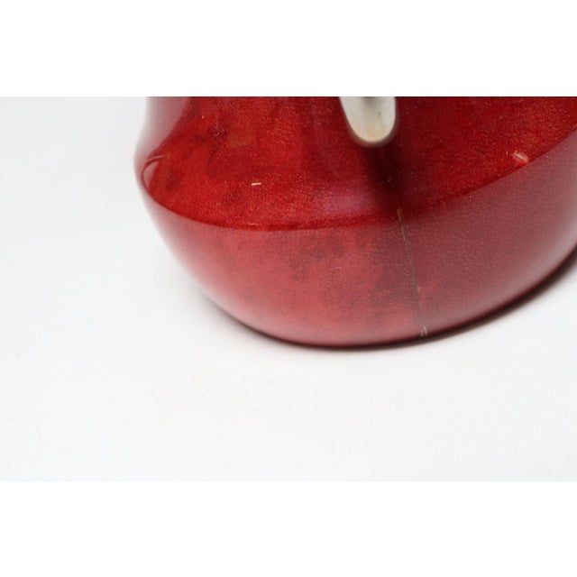 1950s Italian Modernist Pitcher in Brass and Dyed Red Goatskin by Aldo Tura For Sale - Image 17 of 18