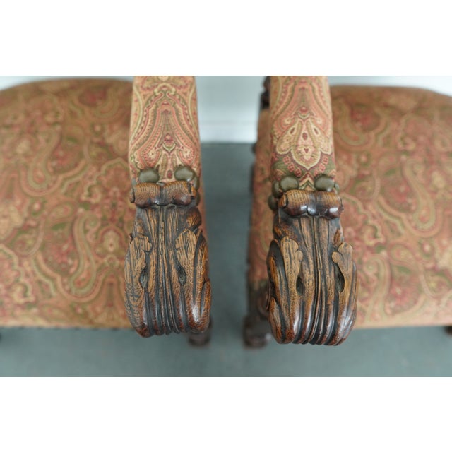 Vintage Spanish Revival Carved Wood Armchairs (Set of 2) For Sale - Image 17 of 17