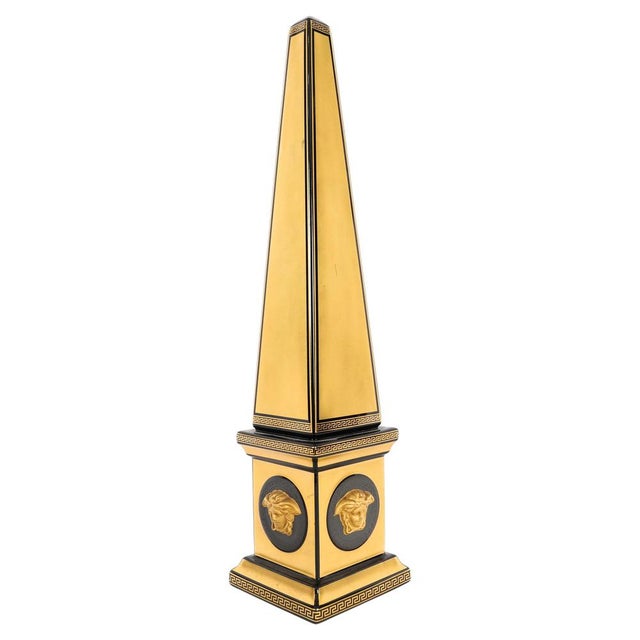 Vintage Golden Porcelain Medusa Obelisk Versace for Rosenthal, 20th Century For Sale - Image 16 of 16