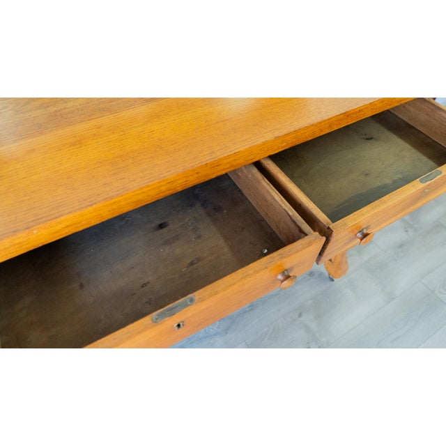 Antique American Empire Tiger Oak Sideboard With Mirror, Early 20th Century For Sale In Mobile - Image 6 of 11