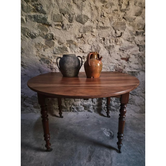 Antique French Walnut Drop-Leaf Dining Table, 1900s For Sale - Image 18 of 18