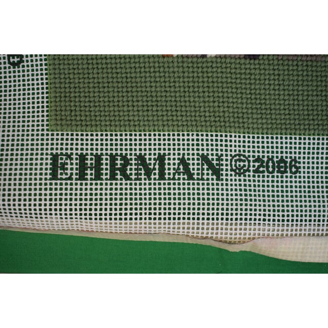 2010s Hand Needlepoint 2012 Gold Fox/ Hunter Green Panel For Sale - Image 5 of 7