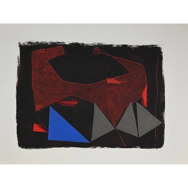 Devastation and reconstruction is an original etching on paper, realized by Marino Marini in 1963. Mixed colored etching....