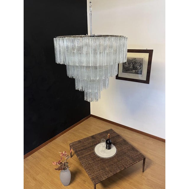 Huge Vintage Murano Glass Tiered Chandelier 78 Glasses, 1990s For Sale - Image 9 of 18