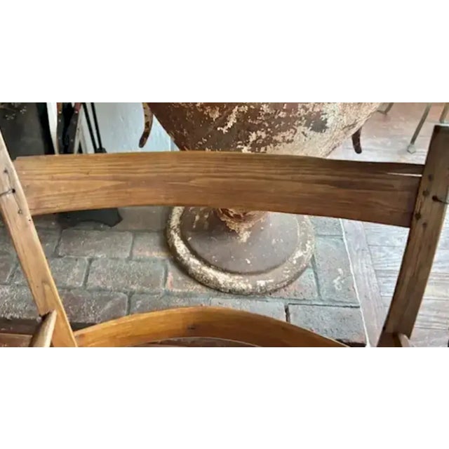 Brown Antique Primitive Bentwood Arm Ladder Back Chair With Original Woven Splint Seat For Sale - Image 8 of 10