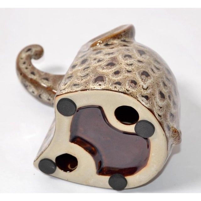 Ceramic Mid-Century Modern Artistic Brown Beige Textured Ceramic Elephant Sculpture Firgurine For Sale - Image 7 of 7