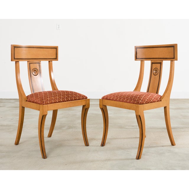Late 20th Century Set of Eight Neoclassical Style Klismos Dining Chairs For Sale - Image 5 of 12