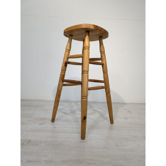 Vintage Bar Stool in Pine, 1960s For Sale - Image 13 of 14
