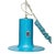 A 1960's Italian pendant lamp featuring a stovepipe hat-shaped form in vivid turquoise glass. The turquoise version of...
