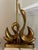 Vintage Italian brass swan beautiful table lamp. A high quality, heavy polished brass lamp.