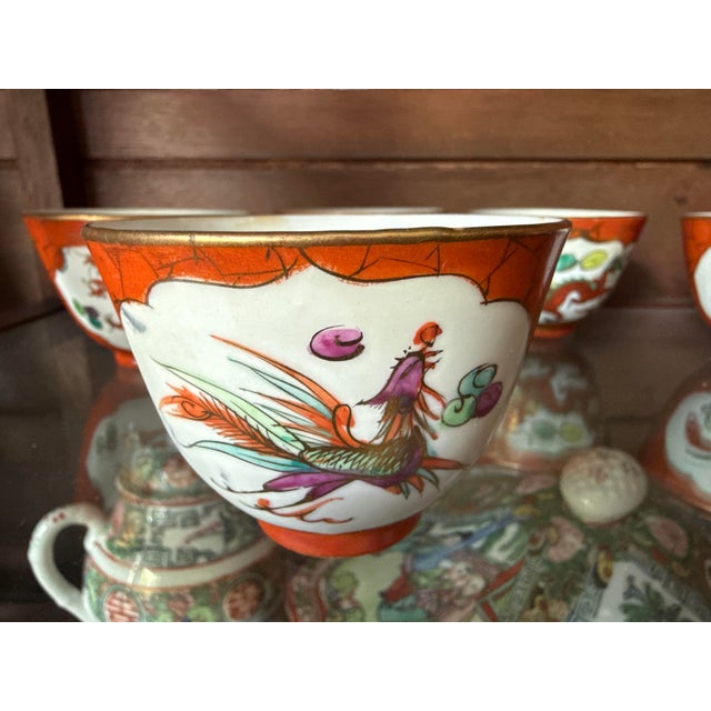 Chinese Early 20th Century Chinese Porcelain Ginger Tea Cups- Set of 6 For Sale - Image 3 of 4