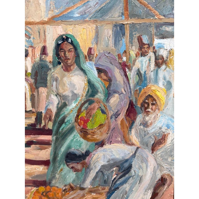 1946 P. W. Lamb South African Impressionist Durban Market Oil Painting For Sale - Image 9 of 18