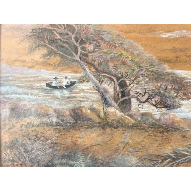 Impressionist Boys in a Boat "The Admiral and 1st Mate" Going Down the River by Charles Harmon For Sale - Image 3 of 4