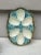 Antique French Majolica oval egg plate circa 1890. 6 eggs on a baby blue basketweave background. Chips on the back of the...