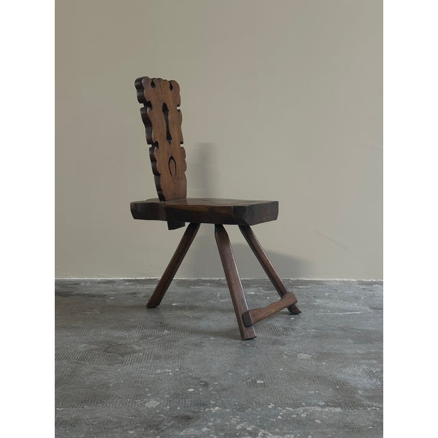 Vintage Italian Sculptural Chair in Wood, 1950s For Sale - Image 12 of 12