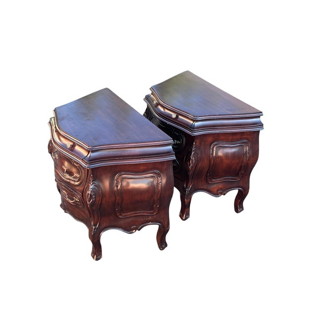 Late 20th Century Pair French Louis Xv Style Bombay Nightstands For Sale - Image 9 of 18