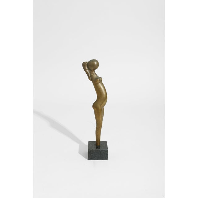 Mid 20th Century Modernist Brass Figure Sculpture For Sale - Image 4 of 6