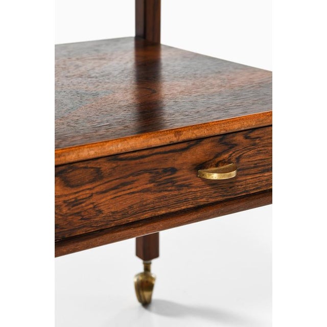 Trolley in Brass and Rosewood attributed to Sven Engström & Gunnar Myrstrand, 1960s For Sale - Image 3 of 8