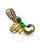 Bochic "Orient" Green Diopside, Sapphire & Peridot Ring Set 18K Gold&Silver For Sale - Image 10 of 18