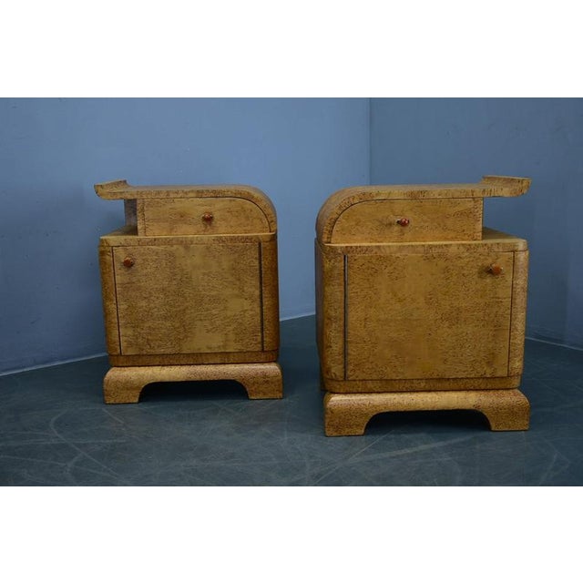 Wood Art Deco Bedside Tables, Czechoslovakia, 1937, Set of 2 For Sale - Image 7 of 18