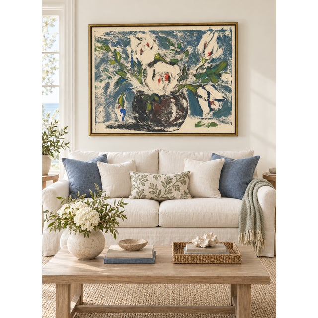 Bunny Williams Home 1930 Vintage White Flowers in a Vase Art Print by Zolo Palugyay - 14" X 11" For Sale - Image 4 of 7