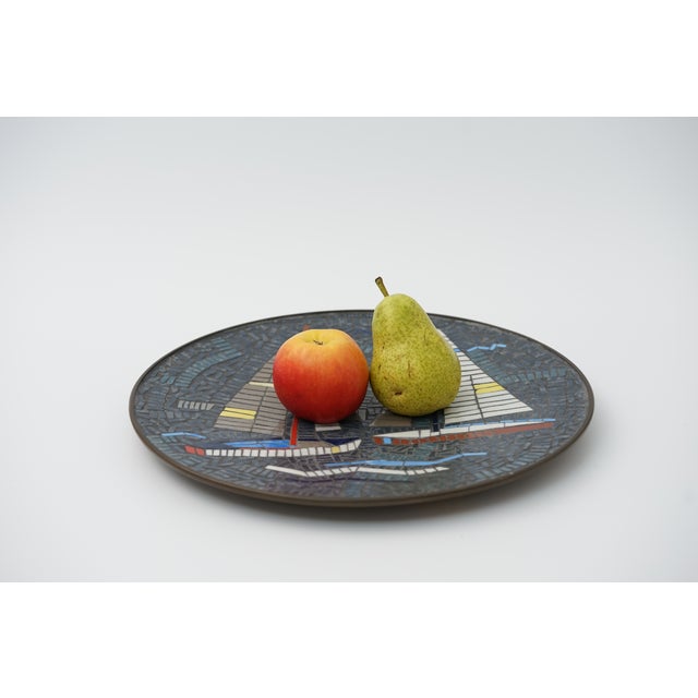 Metal Mid-Century Mosaic Bowl or Wall Plate by R. Zimmermann for Ritter, 1950s For Sale - Image 7 of 10