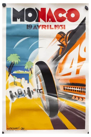 Monaco 19 Avril 1931 Poster by Robert Falcucci Manifesto, 1983
